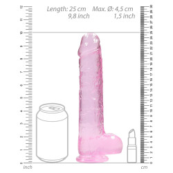 Real Rock Crystal Gode Crystal Clear 19 x 4.5cm Rose